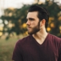 man starting into distance