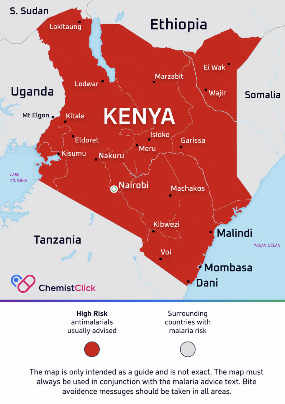 Risk of malaria in kenya infographic