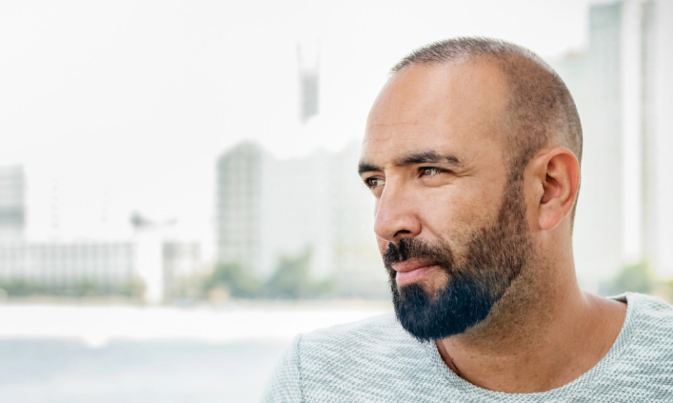 man with buzz cut