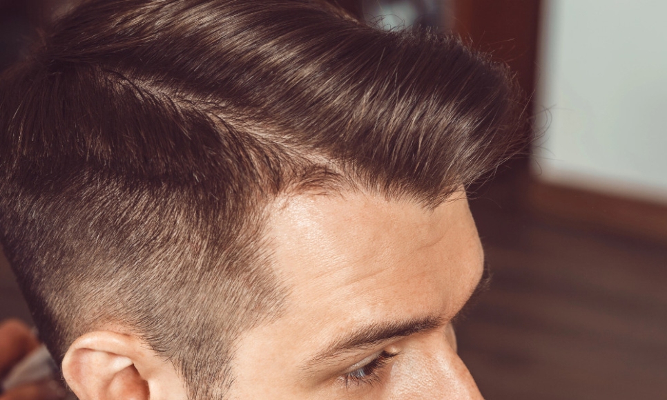 male with side parting