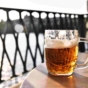 full beer stein on table