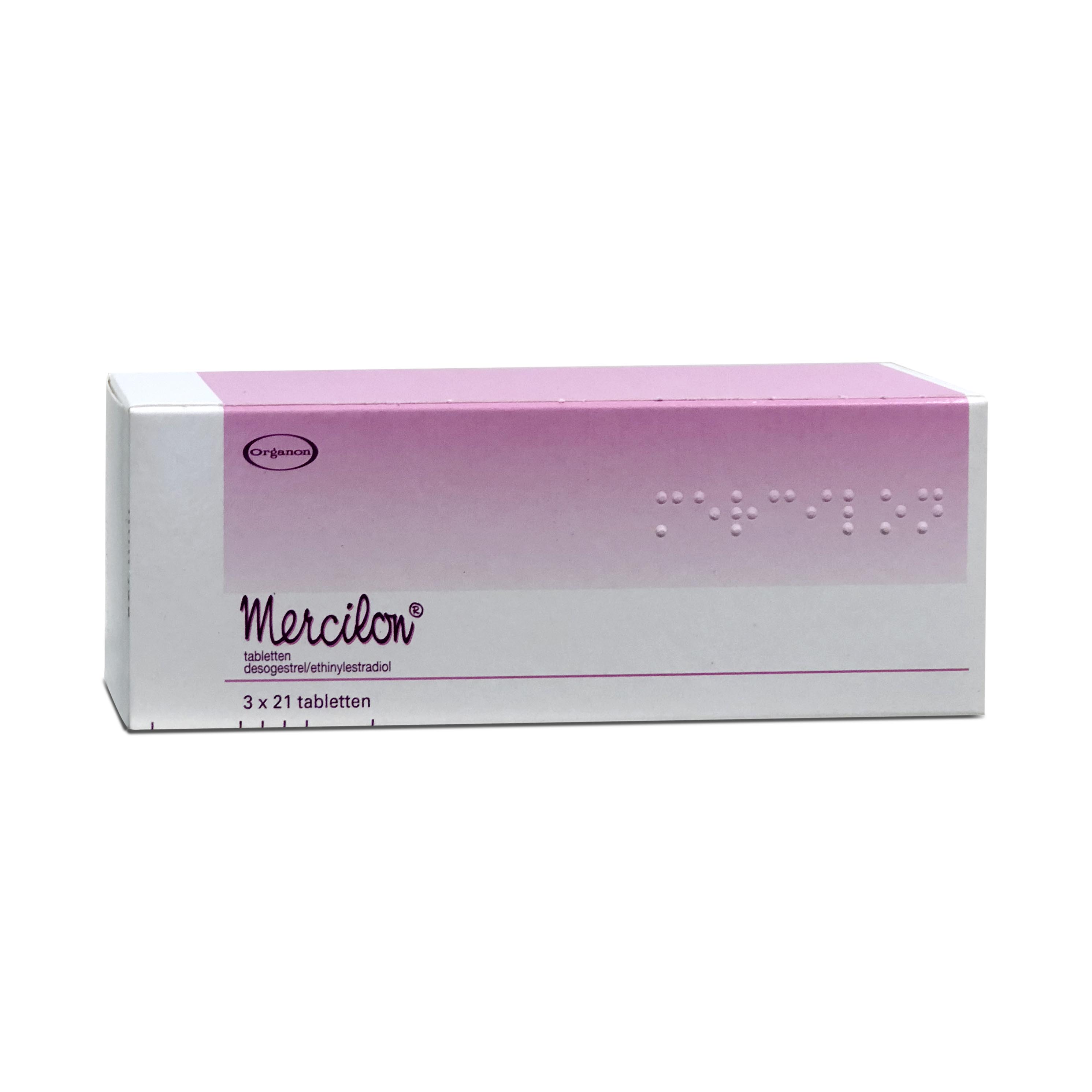 Mercilon 3 x 21 tablets Organon pink box