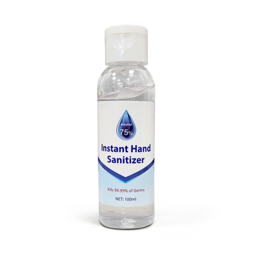 A bottle of instant hand sanitiser gel 75% alcohol