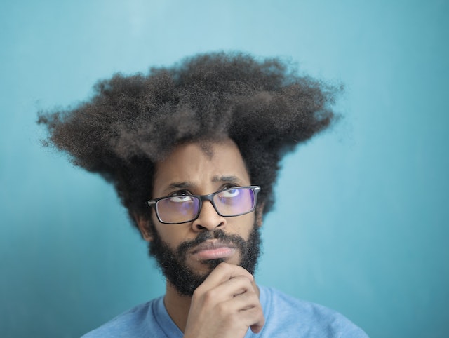 Man with afro hair